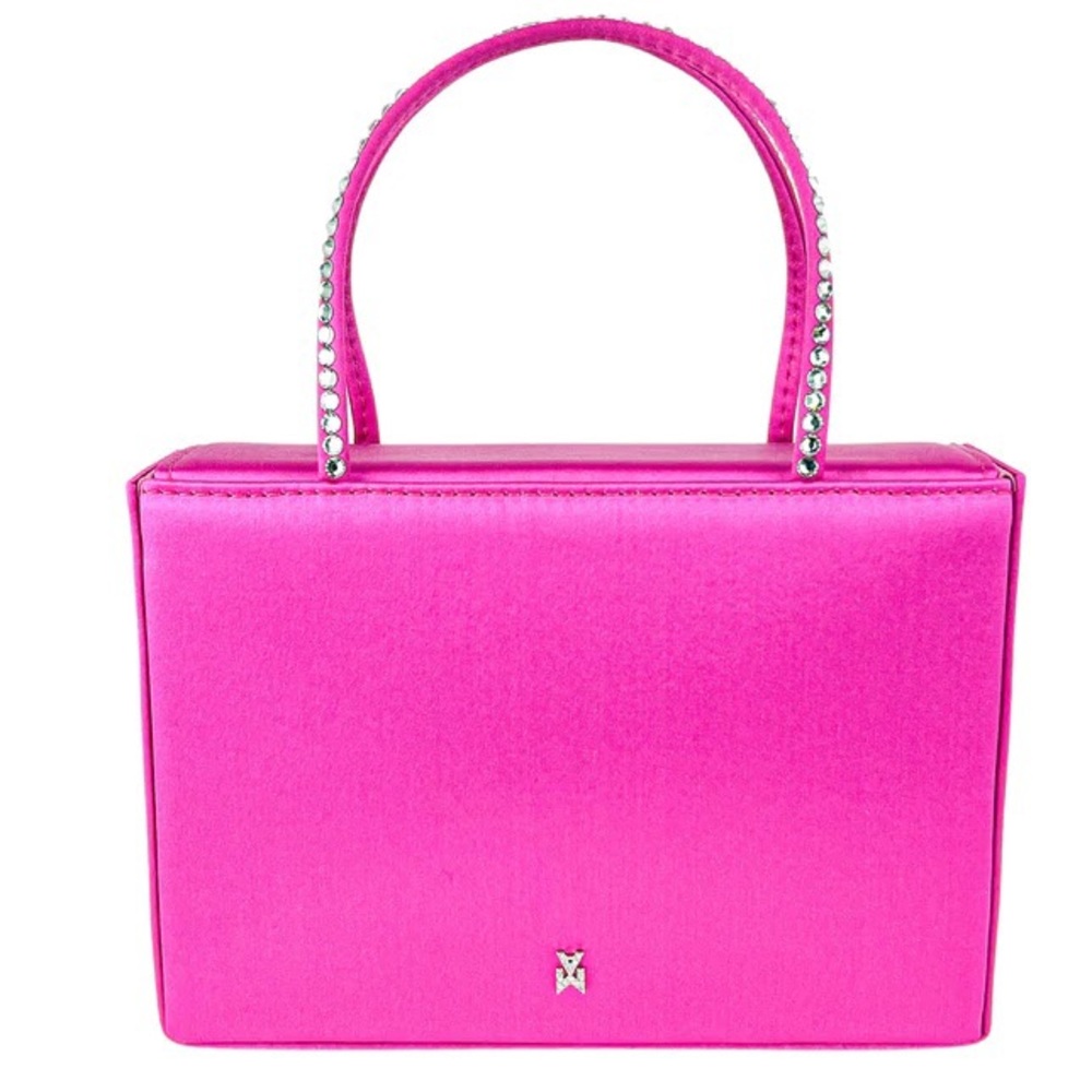 Amina Muaddi Super Mini Embellished Satin Gilda Top Handle Bag